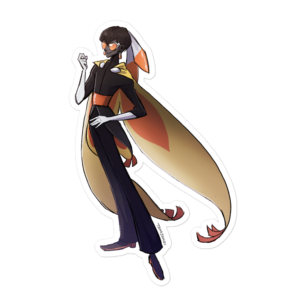 414. Mothim Gijinka Sticker