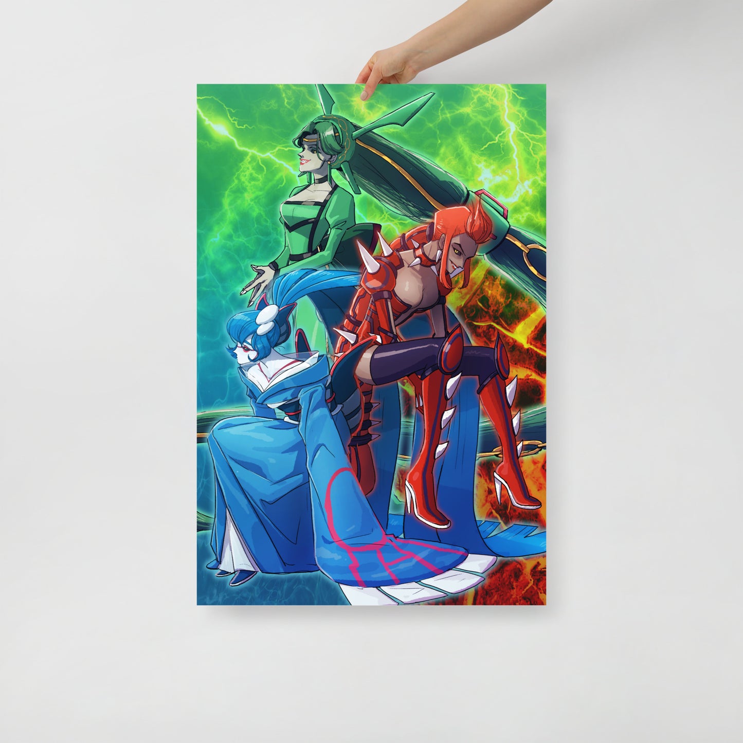 382. Kyogre, Groudon & Rayquaza Gijinka Poster