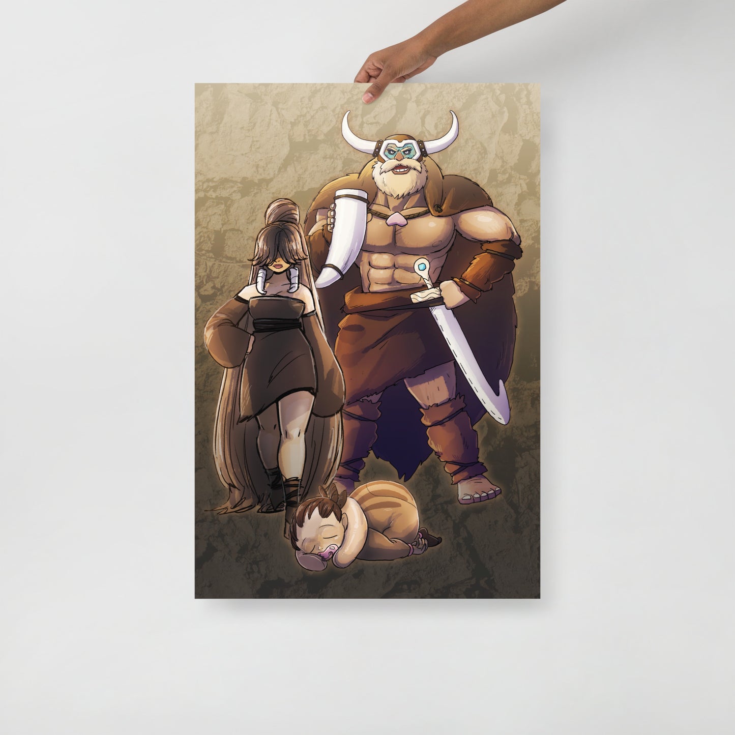 220. Swinub, Piloswine & Mamoswine Gijinka Poster