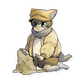 027.Sandshrew Gijinka Sticker
