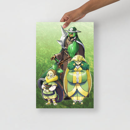 387.Turtwig, Grotle & Torterra Humanization Poster